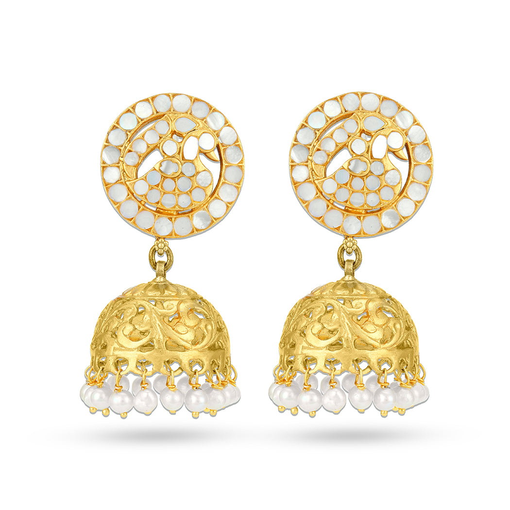 925SterlingSilver Elegant Filigree Jhumka Earrings for Women