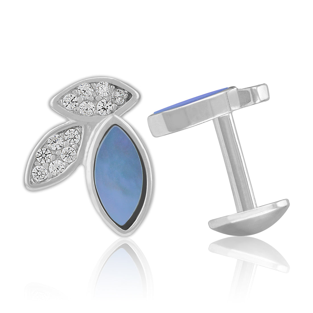 925 Sterling Silver Elegant Leaf Cluster Stud Earring for Women