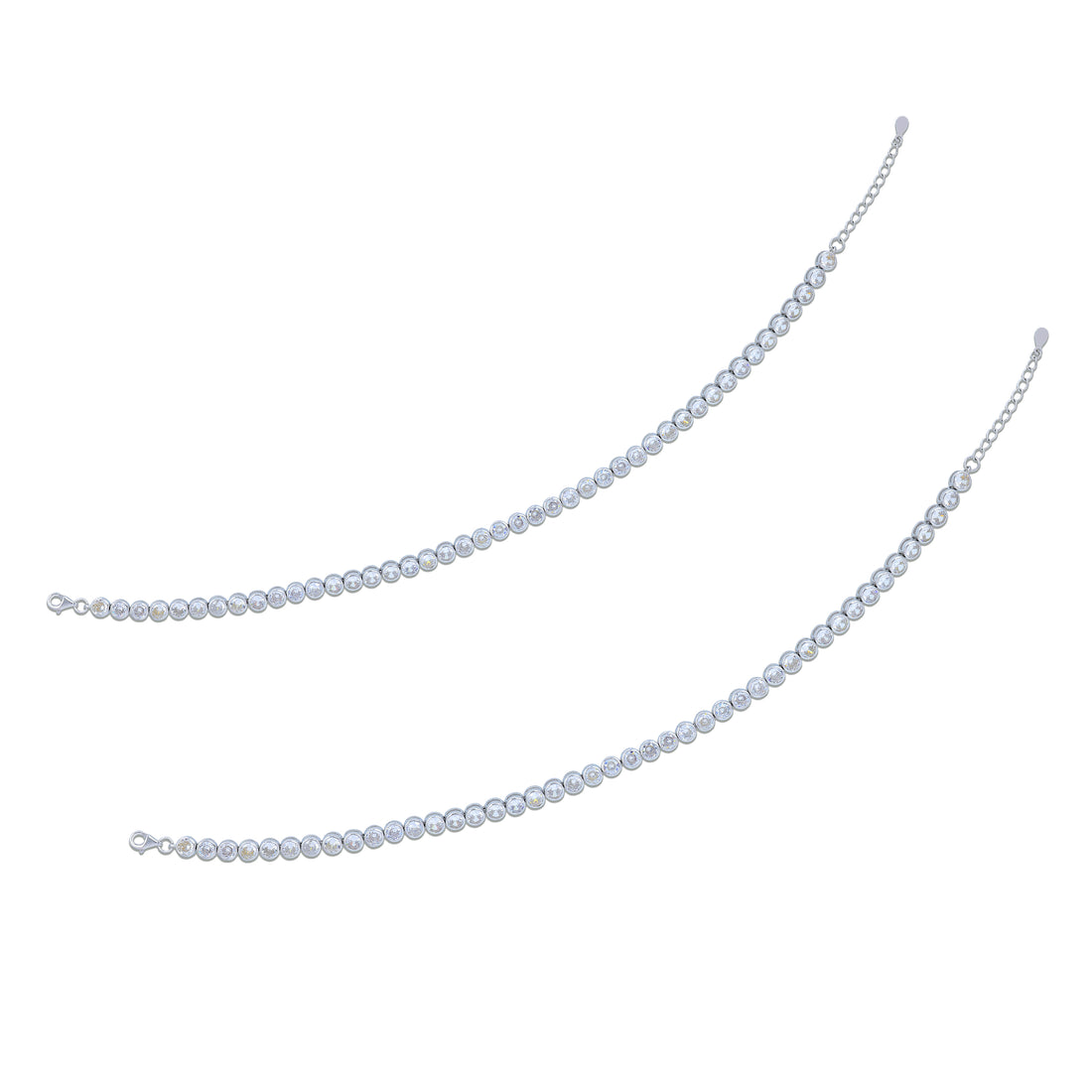 925 Sterling Silver Elegant Lightweight Loop Chain Bracelet for Women
