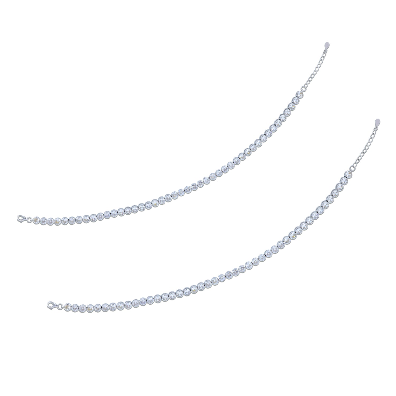 925 Sterling Silver Elegant Lightweight Loop Chain Bracelet for Women