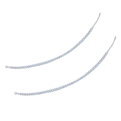 925 Sterling Silver Elegant Lightweight Loop Chain Bracelet for Women