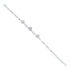 925 Sterling Silver Elegant Pink Flower and Leaf Link Bracelet for Women