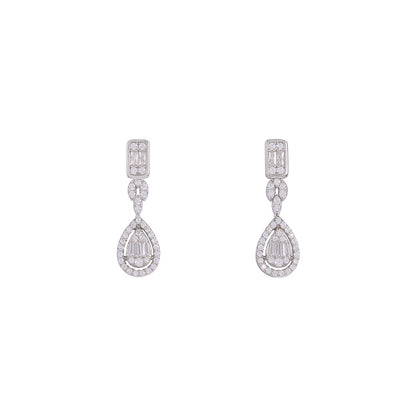 925 Sterling Silver Elegant Zircon Stone Stud