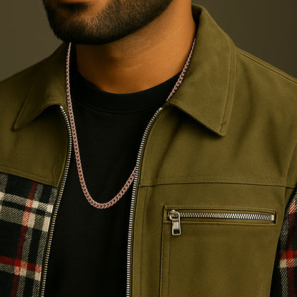 925 Sterling Silver EmberCrest Luxe Curb Chain for Men