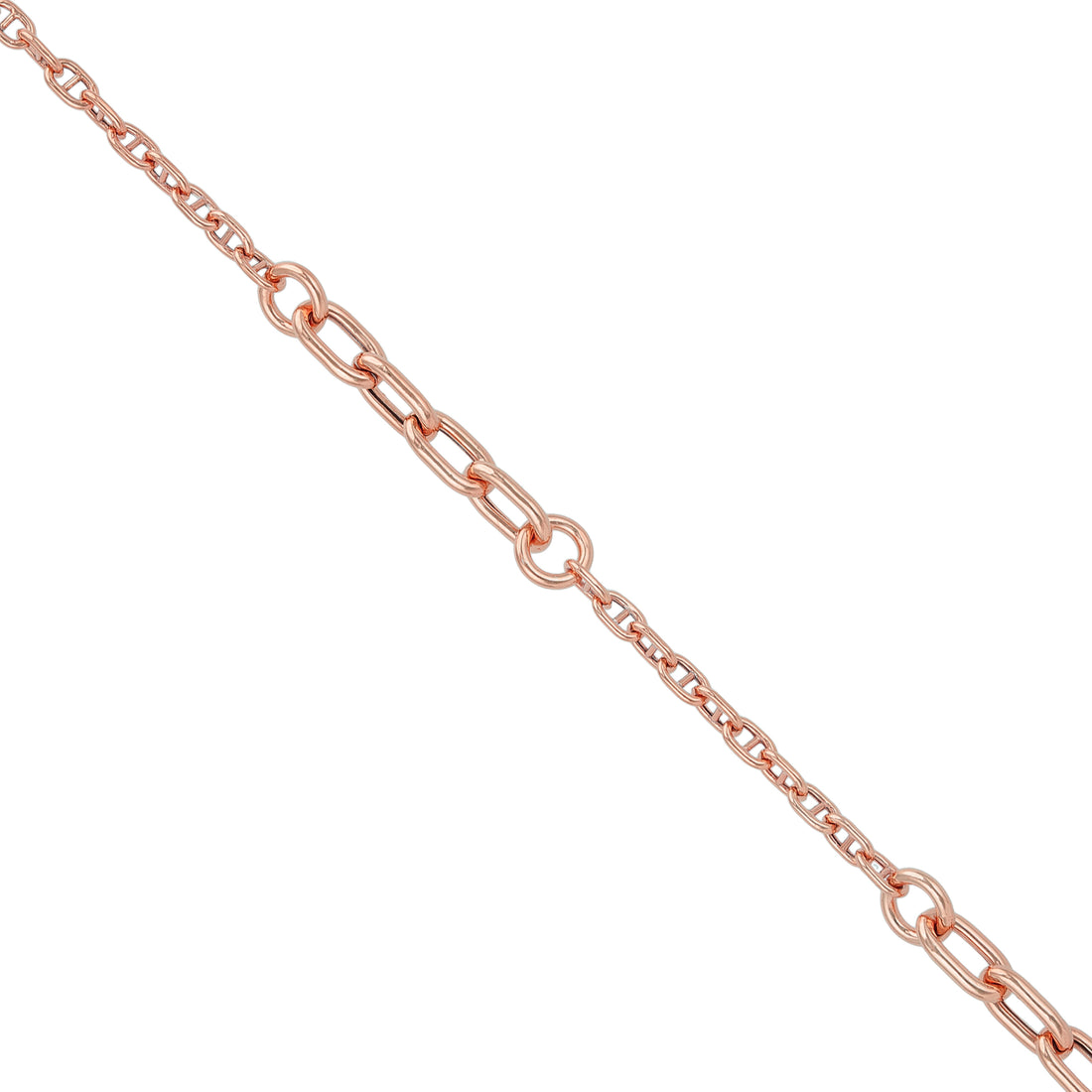 925 Sterling Silver EmberEdge Dual Link Fusion Rose Gold Plated Bracelet for Men