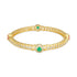 925 Sterling Silver Emerald Center Traditional Gold Plated Bangle for Women