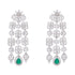 925 Sterling Silver Emerald Green Cascading Earring