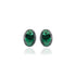 925 Sterling Silver Emerald Oval Cut Rhodium Plated Stud for Women