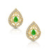 925 Sterling Silver Emerald Teardrop Halo Stud Earring for Women