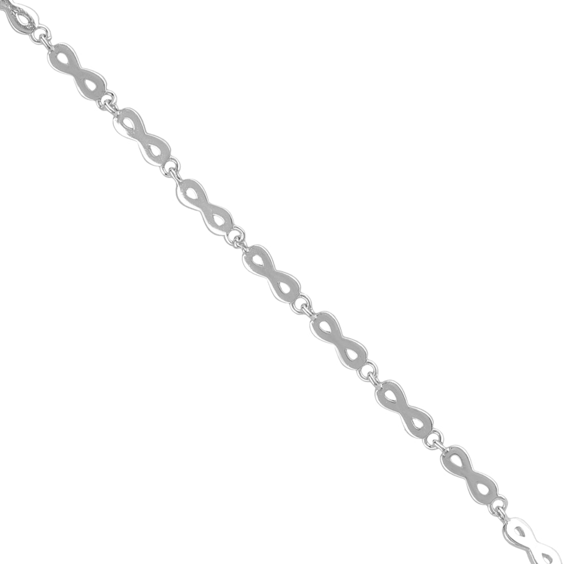 925 Sterling Silver Endless Flow Rhodium Plated Bracelet for Women