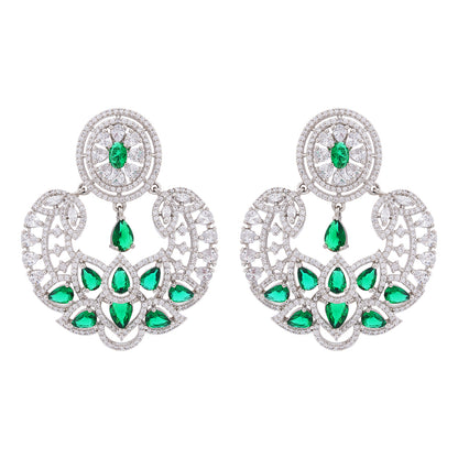 925 Sterling Silver Eternal Green Glow Earring