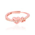925 Sterling Silver Eternal Hearts Rose Gold Plated Ring for Women
