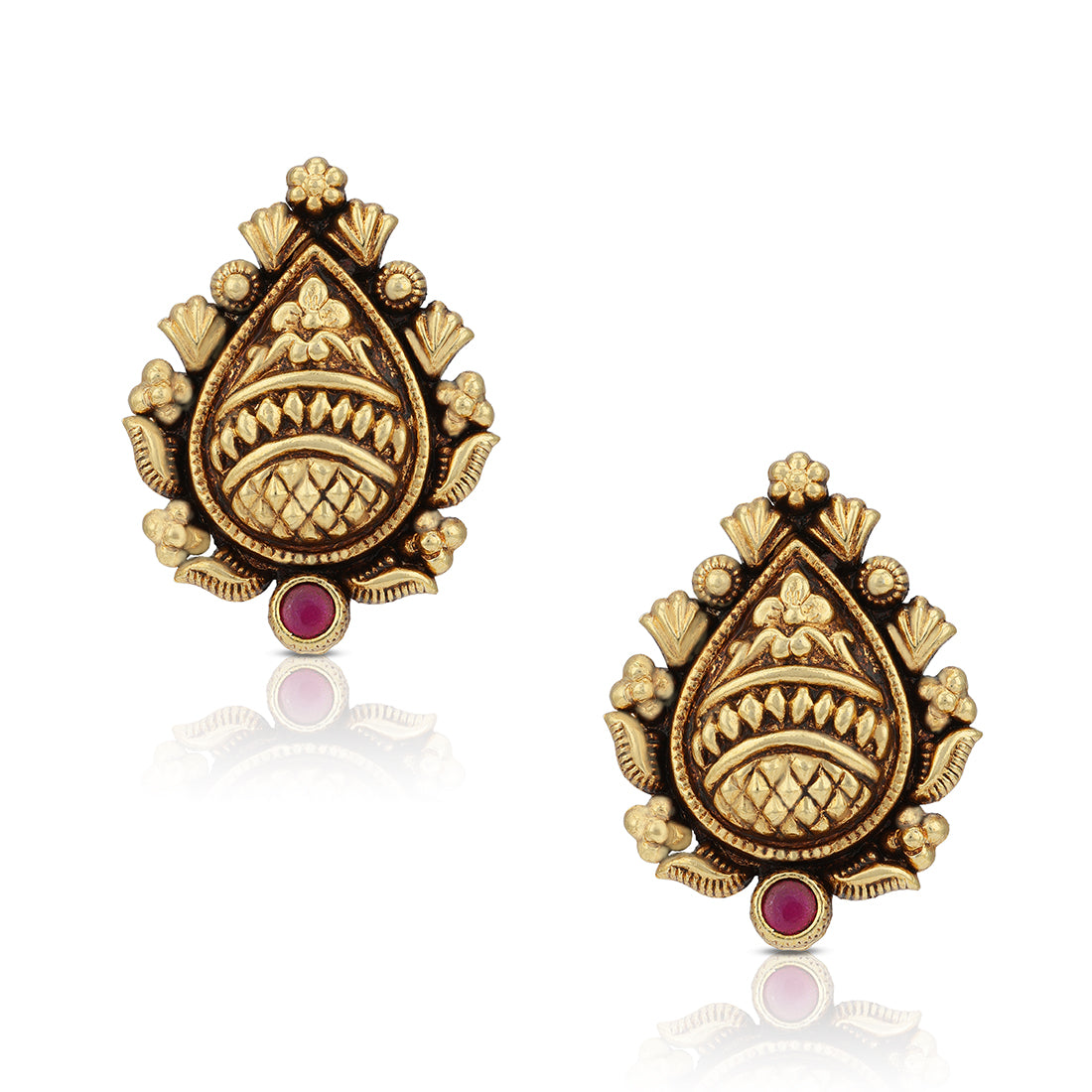 925 Sterling Silver Eternal Teardrop Ruby Earring for Women