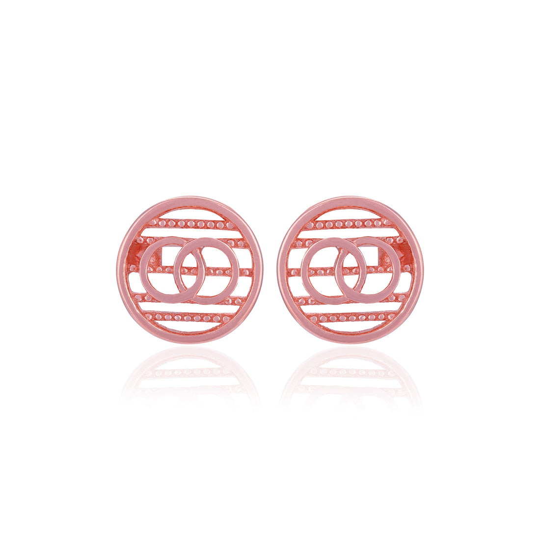 925 Sterling Silver Eternal Ties Rose Gold Plated Stud for Women