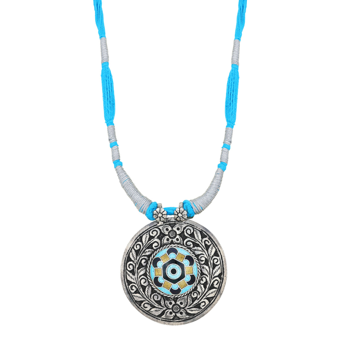 925 Sterling Silver Ethereal Blue Glow Necklace for Women