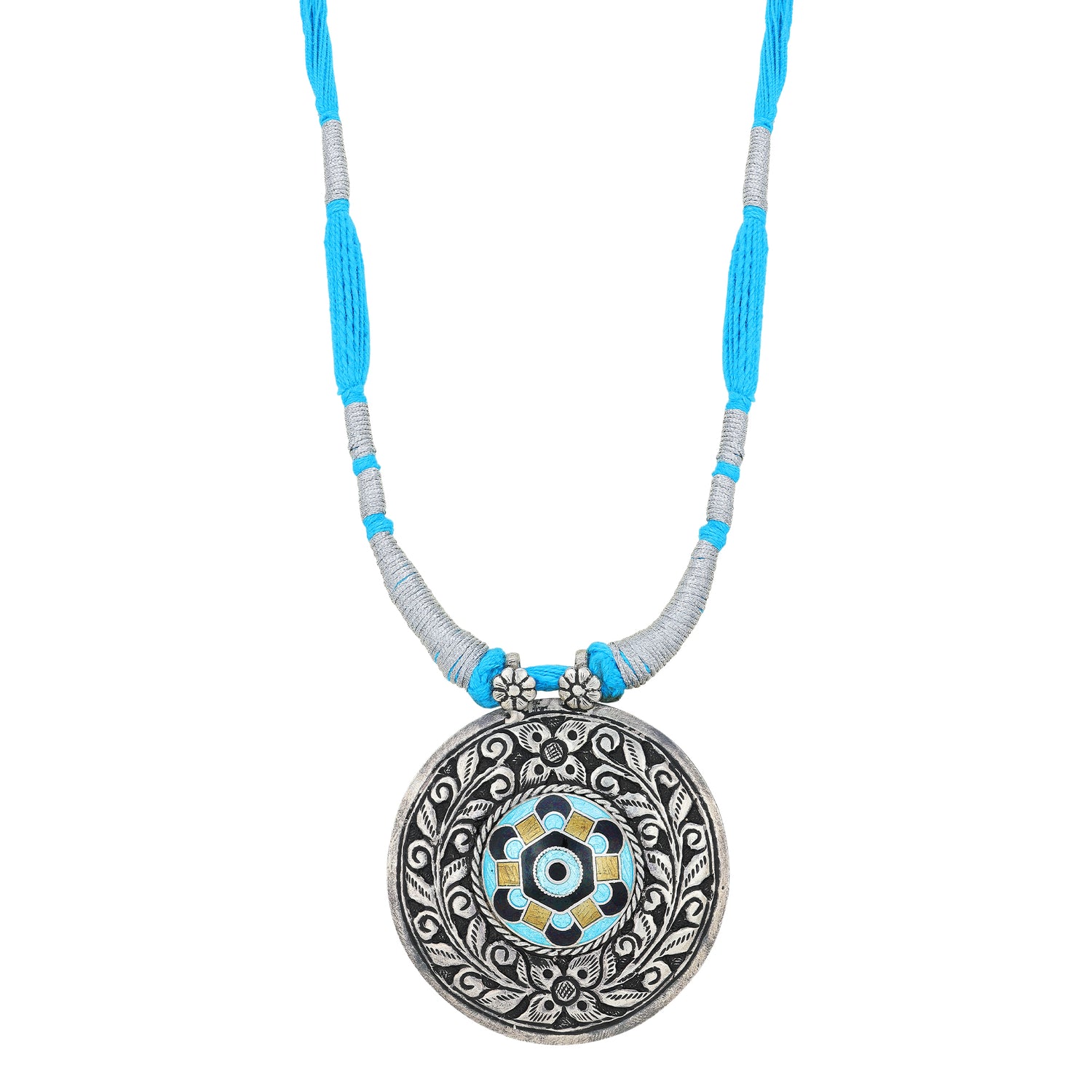 925 Sterling Silver Ethereal Blue Glow Necklace for Women