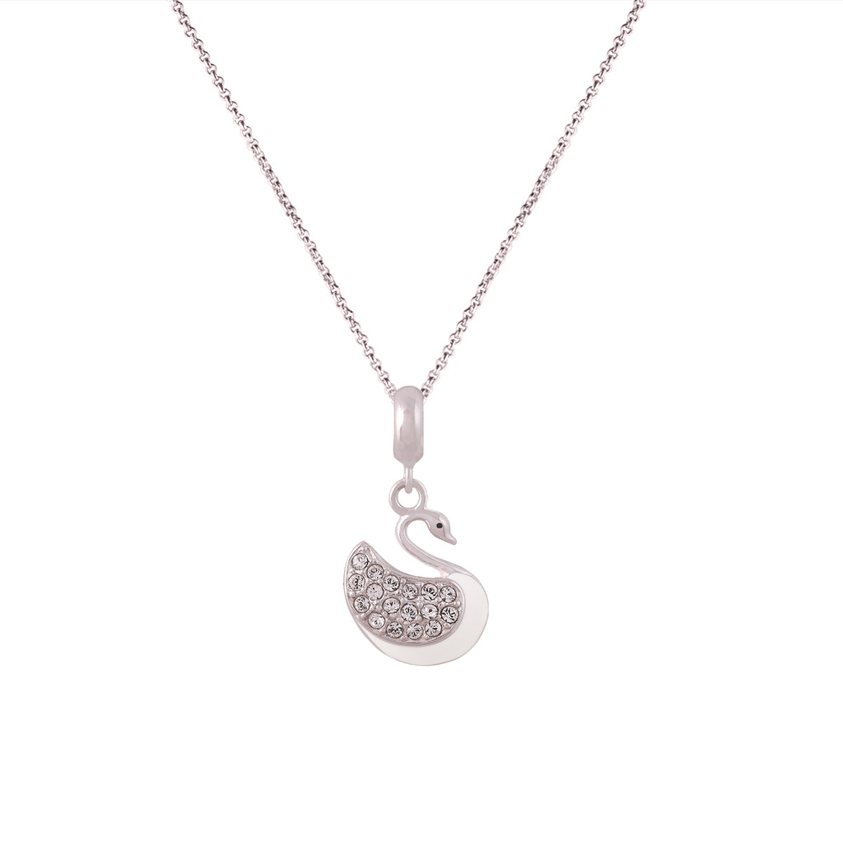925 Sterling Silver Fancy Swan Pendant