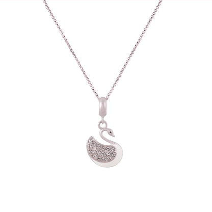 925 Sterling Silver Fancy Swan Pendant