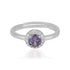 925 Sterling Silver February Month Circle Amethyst Birthstone Ring For Women