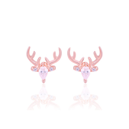 925 Sterling Silver Festive Antler Earrings For Women