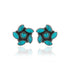 925 Sterling Silver Five-Petal Turquoise Floral Earrings For Women