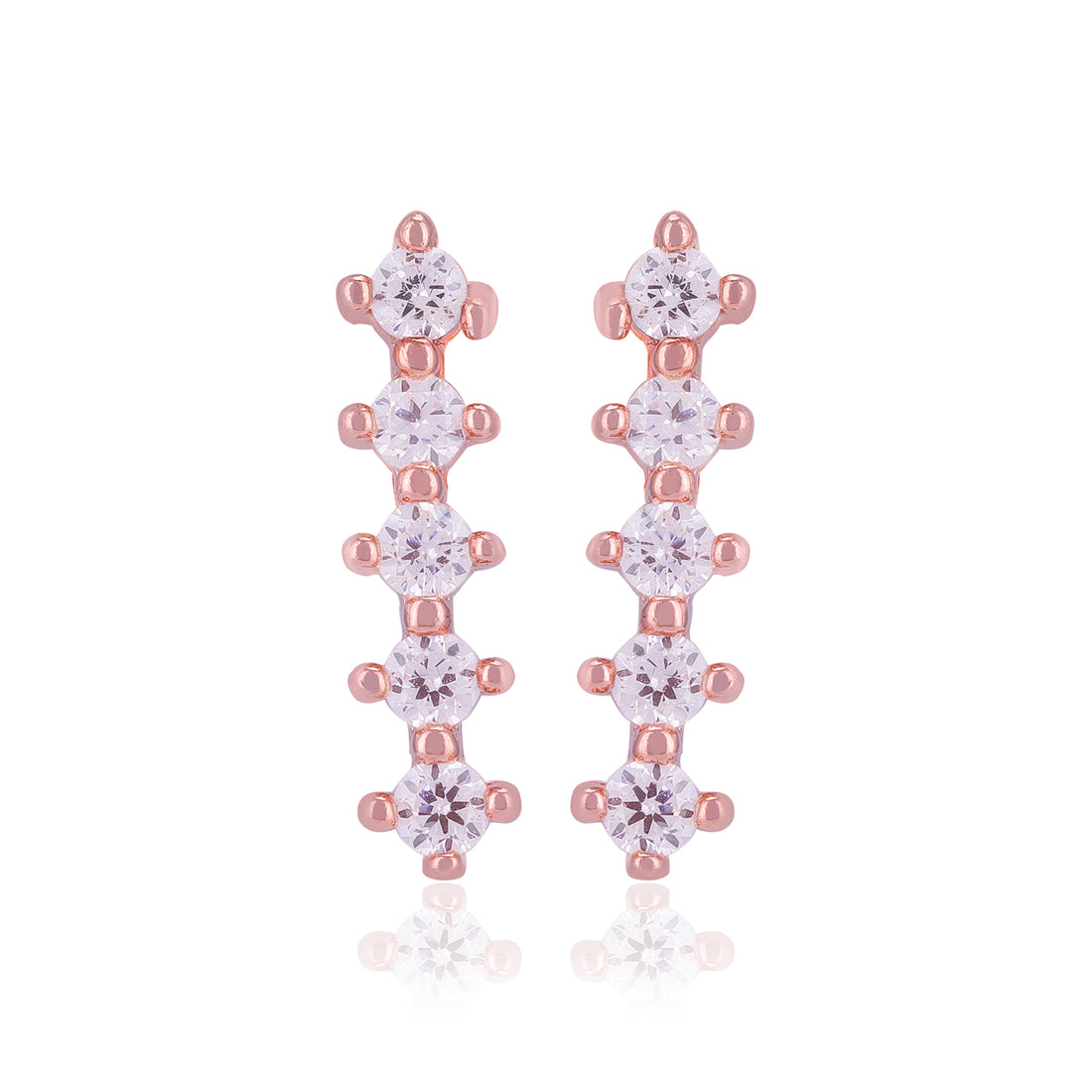 925 Sterling Silver Five Stone Drop Earrings For Women