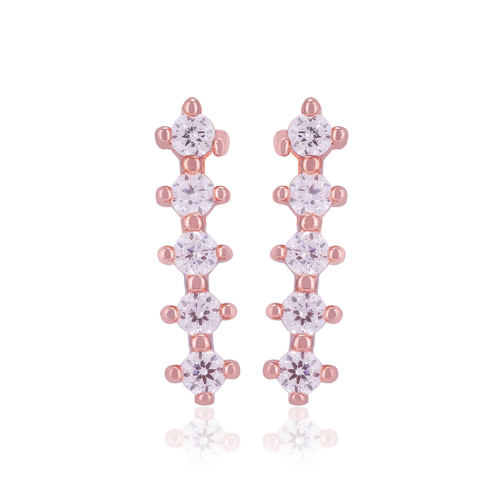 925 Sterling Silver Five Stone Drop Earrings For Women