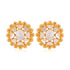 925 Sterling Silver Floral Aura Gold Plated Stud