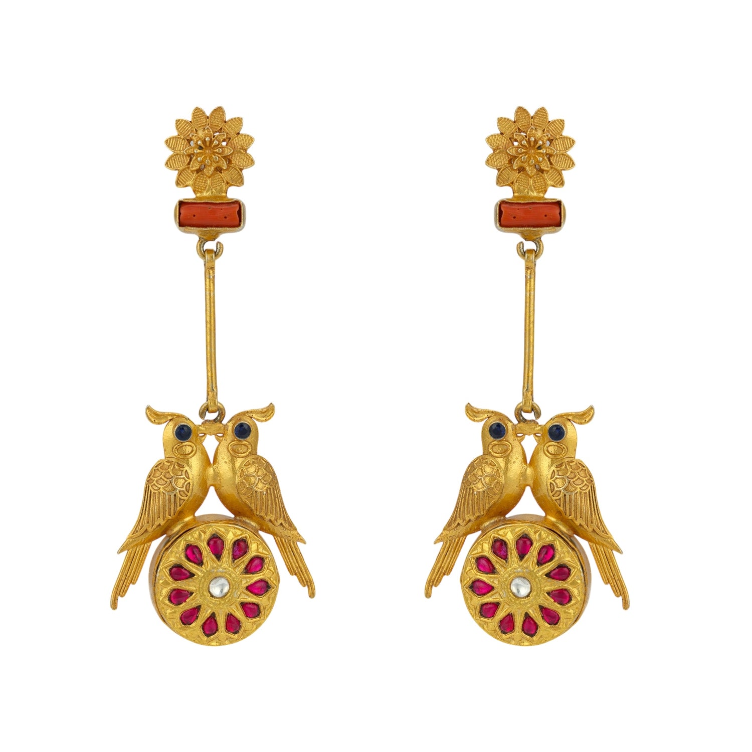 925 Sterling Silver Floral Bird Delight Earrings for Women