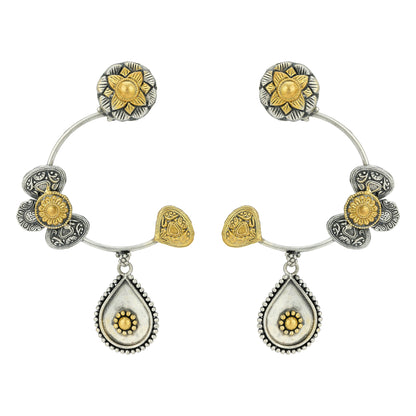 925 Sterling Silver Floral Circle Teardrop Fusion for women