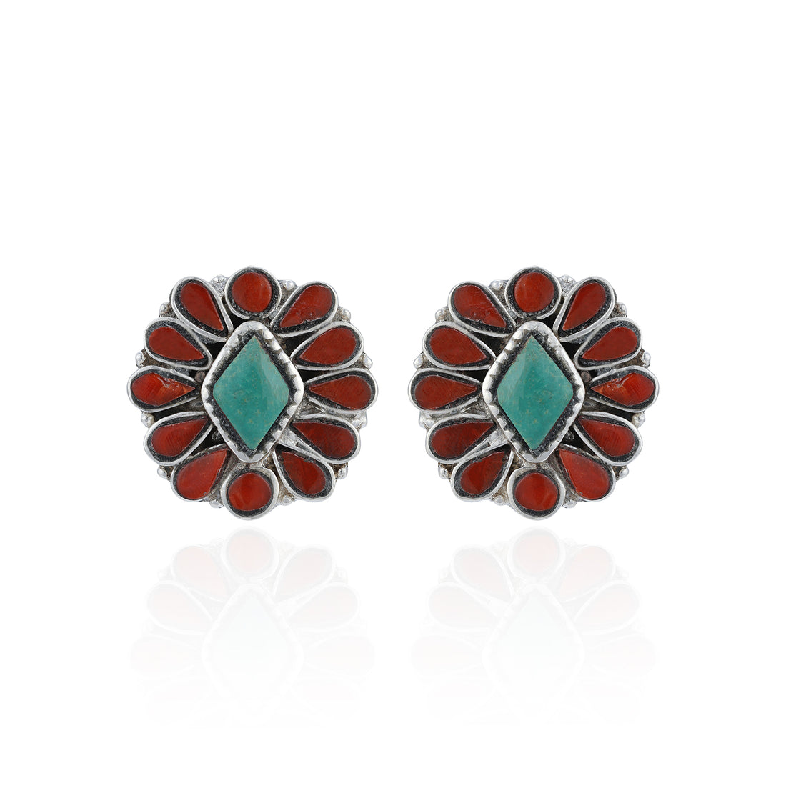 925 Sterling Silver Floral Cluster Earrings for Women