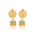 925 Sterling Silver Floral Coin Top Blue Beads Gold Plated Jhumka For Women