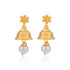 925 Sterling Silver Floral Dome Pearl Drop Earrings for Women