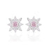 925 Sterling Silver Floral Rose Quartz Centered Earrings for Women
