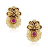 925 Sterling Silver Floral Ruby Centered Earring for Women