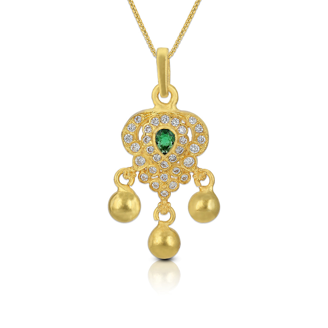 925 Sterling Silver Floralistic Gold Drop Pendant For Women