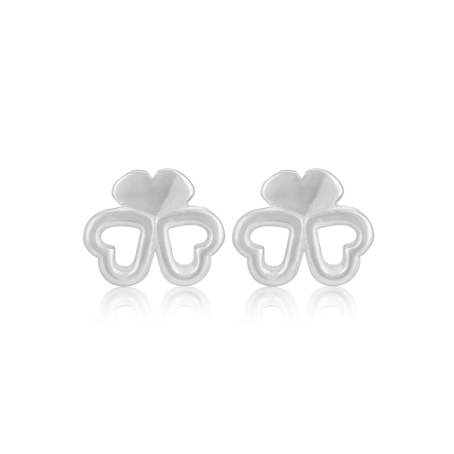 925 Sterling Silver Flutter Love Rhodium Plated Stud for Women