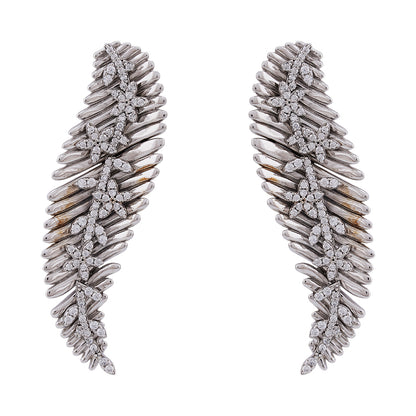 925 Sterling Silver Foliage Earrings