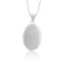 925 Sterling Silver Forever Yours Oval Rhodium Plated Pendant