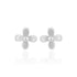 925 Sterling Silver Four Petal Flower Rhodium Plated Earrings For Women