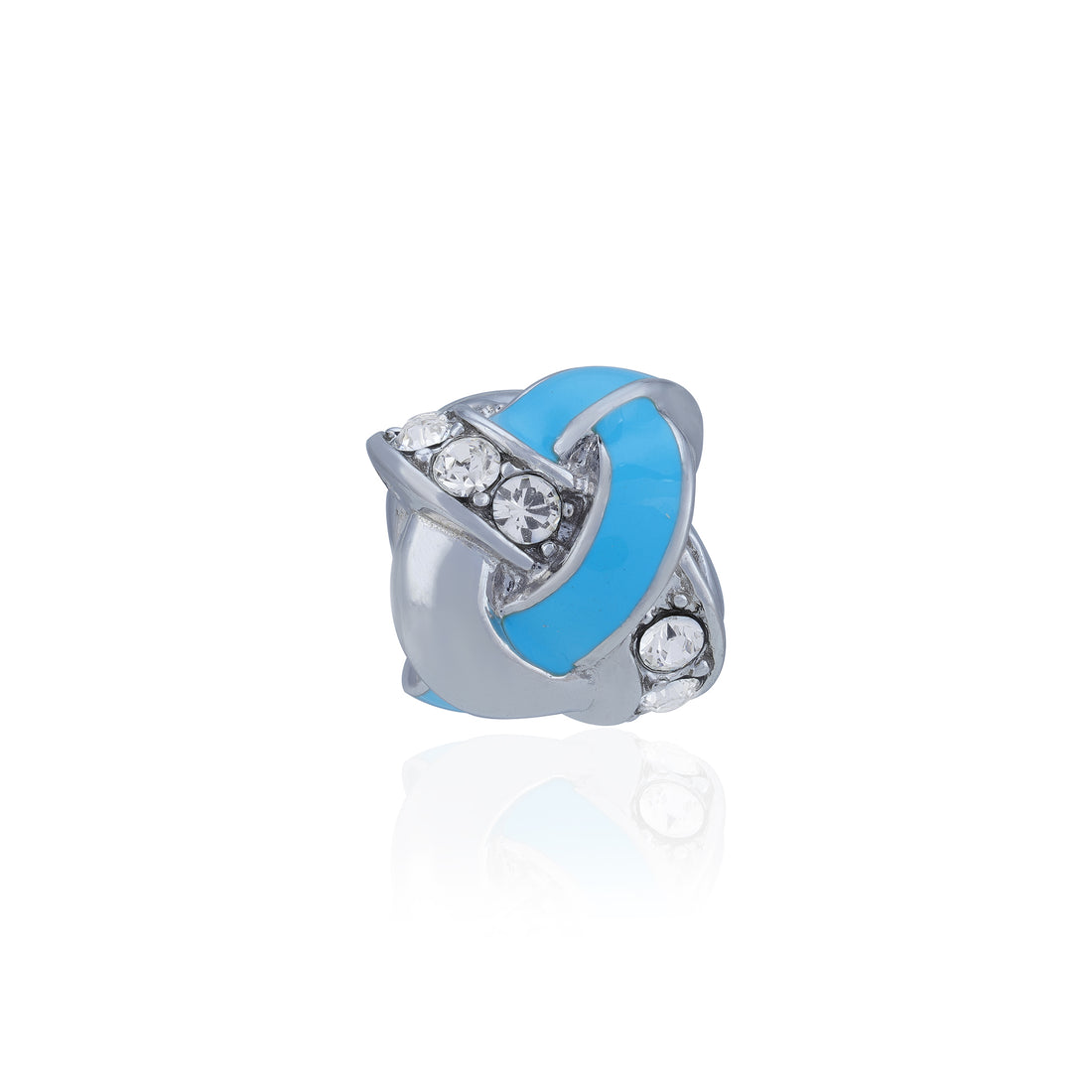 925 Sterling Silver Frosted Lagoon Knot Charm Pendant for Women