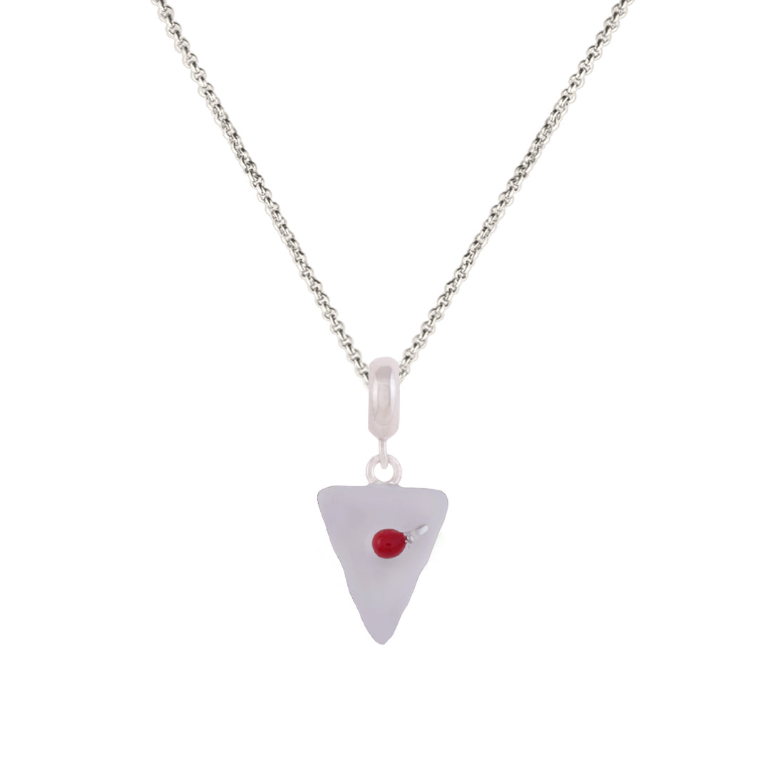 925 Sterling Silver Frosted Vanilla Cake Rhodium Plated Pendant For Kids