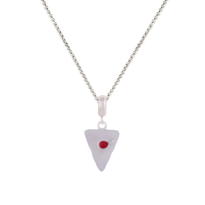 925 Sterling Silver Frosted Vanilla Cake Rhodium Plated Pendant For Kids