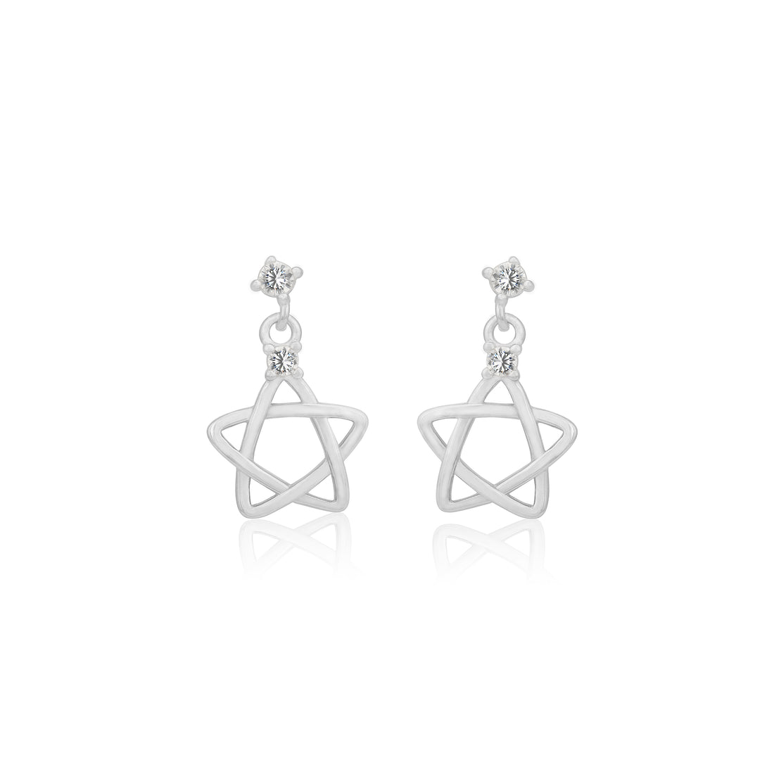 925 Sterling Silver Galactic Star Drop Rhodium Plated  Earrings For Women