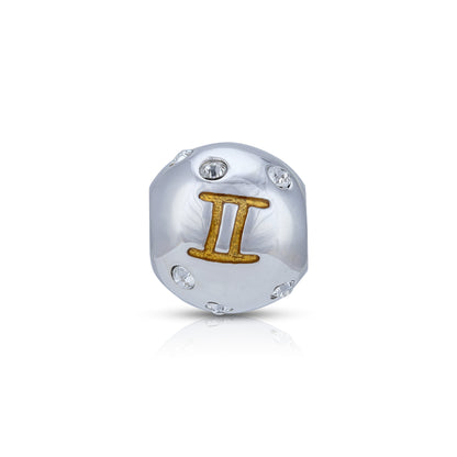 925 Sterling Silver Gemini Radiance Orb Charm Pendant for Women
