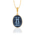 925 Sterling Silver Gemini Zodiac Agate Gold Plated Pendant for Men and Women