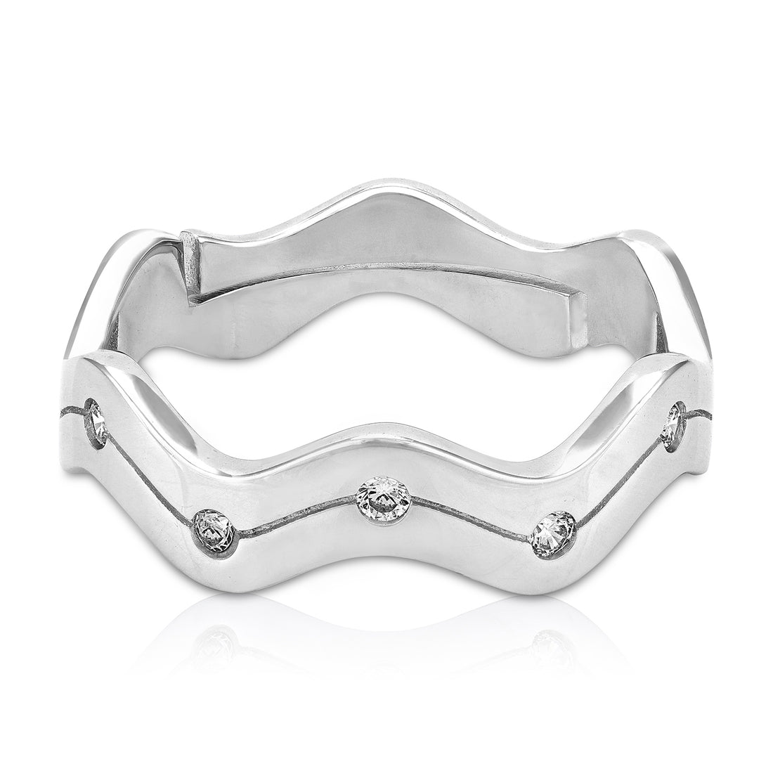 925 Sterling Silver Gentle Wave Pattern Band Ring for Men