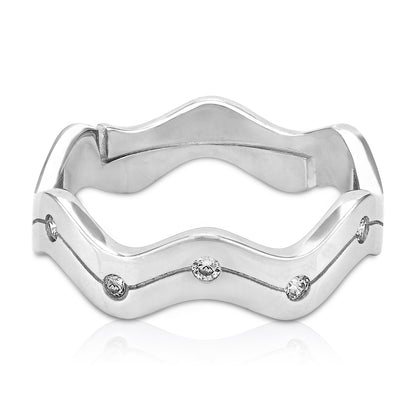 925 Sterling Silver Gentle Wave Pattern Band Ring for Men