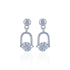 925 Sterling Silver Geometric Arch Earring With White Crystal Earring for Women