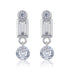 925 Sterling Silver Geometric Baguette and Round Drop Earring for Women
